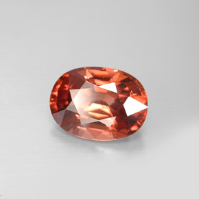 3.05 ct Orange Zircon Stone, Natural Zircon in Oval Facet Shape for Sale