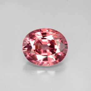 3.42 ct Pink Zircon Gemstone, Zircon Gem in Oval Facet Shape for Sale.