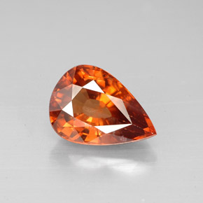 3.05 ct Orange Zircon Gemstone, Zircon Gem in Pear Facet Shape for Sale.