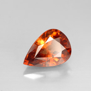 3.05 ct Orange Zircon Stone, Natural Zircon in Pear Facet Shape for Sale