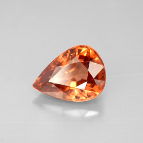 3.12 ct Orange Zircon Stone, Natural Zircon in Pear Facet Shape for Sale
