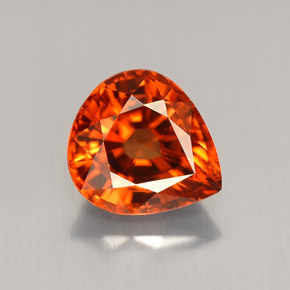3.65 ct Orange Zircon Gemstone, Zircon Gem in Pear Facet Shape for Sale.