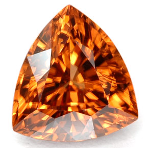 3.57 ct Orange Zircon Gemstone, Zircon Gem in Trillion Facet Shape for Sale.