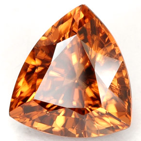 3.57 ct Orange Zircon Stone, Natural Zircon in Trillion Facet Shape for Sale