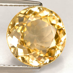 6.09 ct Yellow Zircon Stone, Natural Zircon in Round Facet Shape for Sale