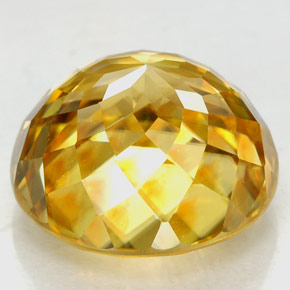 Zircon Gemstone in 10 mm (calibrated) Size for Sale, Zircon Stone in Yellow Golden Color