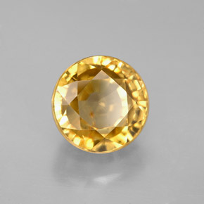 6.29 ct Yellow Zircon Stone, Natural Zircon in Round Facet Shape for Sale
