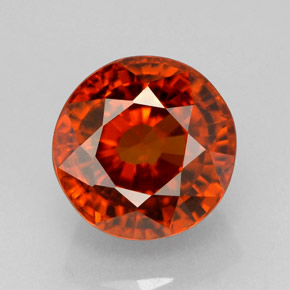 4.74 ct Orange Zircon Gemstone, Zircon Gem in Round Facet Shape for Sale.