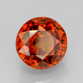 4.74 ct Orange Zircon Stone, Natural Zircon in Round Facet Shape for Sale