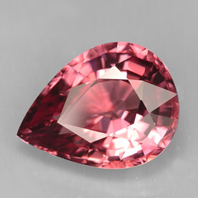 5.50 ct Pink Zircon Gemstone, Zircon Gem in Pear Facet Shape for Sale.