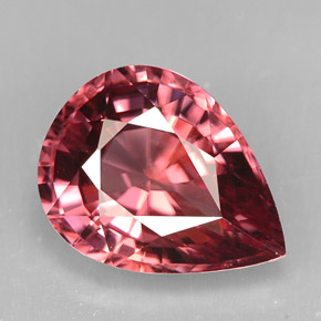 5.50 ct Pink Zircon Stone, Natural Zircon in Pear Facet Shape for Sale