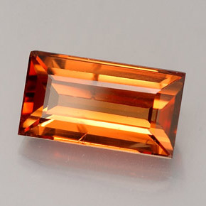4.12 ct Orange Zircon Stone, Natural Zircon in Baguette Facet Shape for Sale