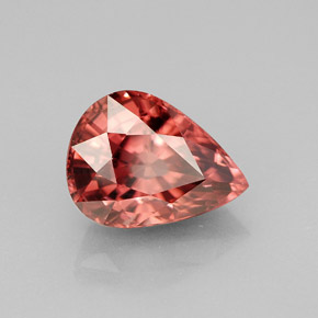 4.20 ct Pink Zircon Stone, Natural Zircon in Pear Facet Shape for Sale