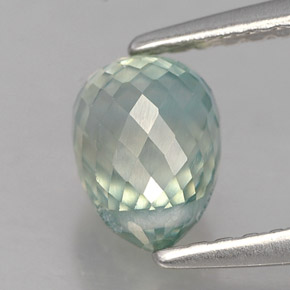 1.82 ct Green Zircon Stone, Natural Zircon in Briolette with Hole Shape for Sale