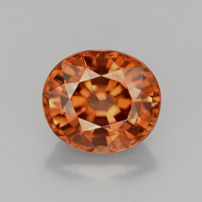 4.07 ct Orange Zircon Gemstone, Zircon Gem in Oval Facet Shape for Sale.