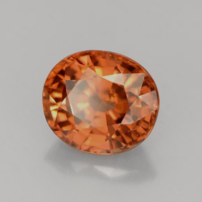 4.07 ct Orange Zircon Stone, Natural Zircon in Oval Facet Shape for Sale