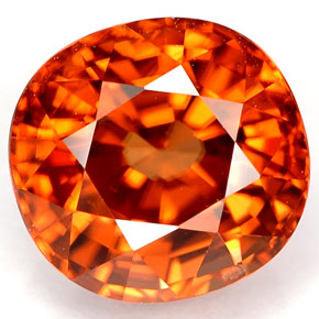 4.64 ct Orange Zircon Gemstone, Zircon Gem in Oval Facet Shape for Sale.
