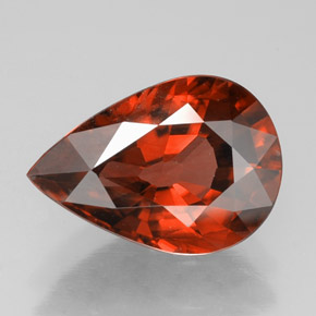 4.14 ct Orange Zircon Gemstone, Zircon Gem in Pear Facet Shape for Sale.