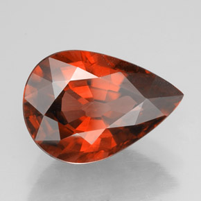 4.14 ct Orange Zircon Stone, Natural Zircon in Pear Facet Shape for Sale