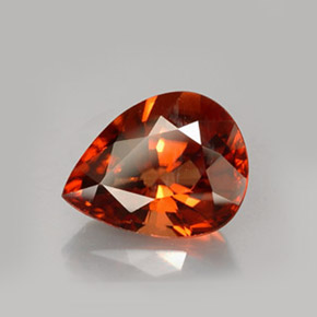4.79 ct Orange Zircon Stone, Natural Zircon in Pear Facet Shape for Sale