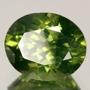 3.64 ct Green Zircon Stone, Natural Zircon in Oval Facet Shape for Sale