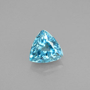 1.61 ct Blue Zircon Gemstone, Zircon Gem in Trillion Facet Shape for Sale.
