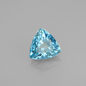 1.61 ct Blue Zircon Stone, Natural Zircon in Trillion Facet Shape for Sale
