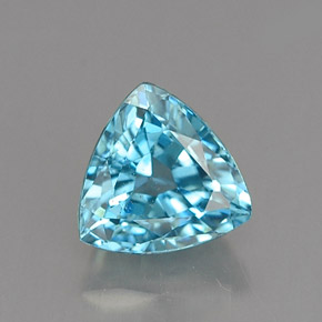 1.20 ct Blue Zircon Gemstone, Zircon Gem in Trillion Facet Shape for Sale.