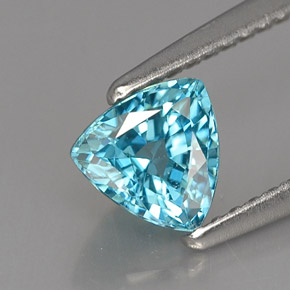 1.20 ct Blue Zircon Stone, Natural Zircon in Trillion Facet Shape for Sale