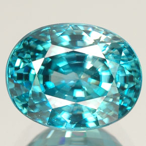 5.80 ct Blue Zircon Gemstone, Zircon Gem in Oval Facet Shape for Sale.