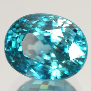 5.80 ct Blue Zircon Stone, Natural Zircon in Oval Facet Shape for Sale