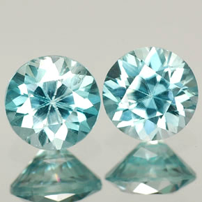 2.04 ct Blue Zircon Gemstone, Zircon Gem in Diamond-Cut Shape for Sale.