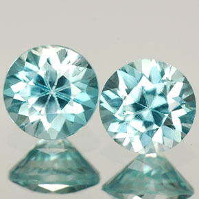 2.04 ct Blue Zircon Stone, Natural Zircon in Diamond-Cut Shape for Sale