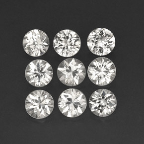 7.09 ct White Zircon Stone, Natural Zircon in Diamond-Cut Shape for Sale