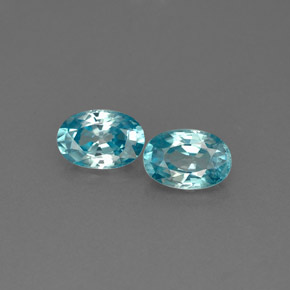 1.48 ct Blue Zircon Gemstone, Zircon Gem in Oval Facet Shape for Sale.