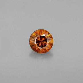 0.60 ct Orange Zircon Gemstone, Zircon Gem in Diamond-Cut Shape for Sale.