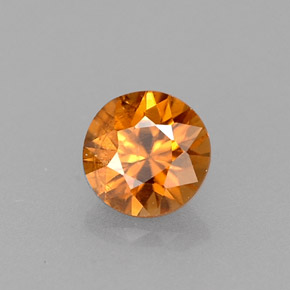 0.57 ct Orange Zircon Stone, Natural Zircon in Diamond-Cut Shape for Sale