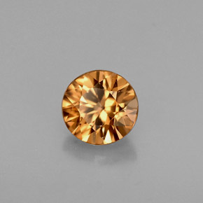 0.63 ct Orange Zircon Stone, Natural Zircon in Diamond-Cut Shape for Sale