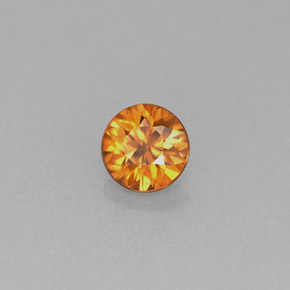 0.57 ct Orange Zircon Stone, Natural Zircon in Diamond-Cut Shape for Sale