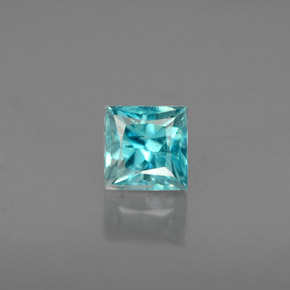 0.65 ct Blue Zircon Gemstone, Zircon Gem in Princess-Cut Shape for Sale.