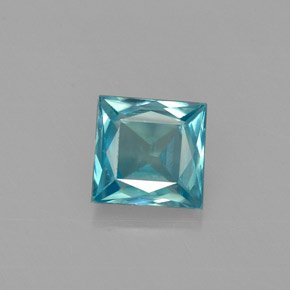1.36 ct Blue Zircon Gemstone, Zircon Gem in Princess-Cut Shape for Sale.