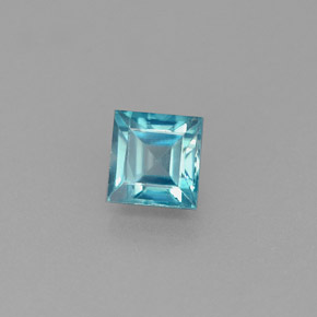1.26 ct Blue Zircon Stone, Natural Zircon in Square Facet Shape for Sale