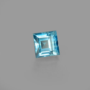 1.02 ct Blue Zircon Stone, Natural Zircon in Square Facet Shape for Sale