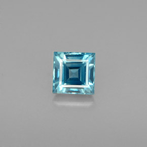 1.03 ct Blue Zircon Gemstone, Zircon Gem in Square Facet Shape for Sale.