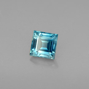 1.03 ct Blue Zircon Stone, Natural Zircon in Square Facet Shape for Sale