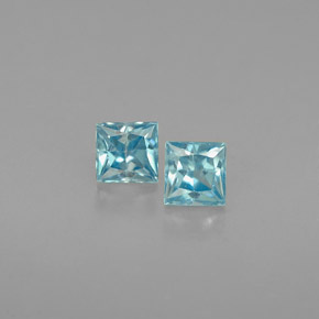 0.68 ct Blue Zircon Gemstone, Zircon Gem in Princess-Cut Shape for Sale.