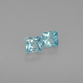 0.68 ct Blue Zircon Stone, Natural Zircon in Princess-Cut Shape for Sale