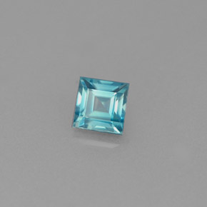 0.73 ct Blue Zircon Stone, Natural Zircon in Square Facet Shape for Sale