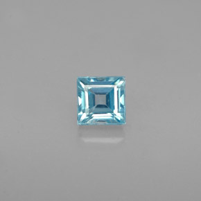 0.76 ct Blue Zircon Gemstone, Zircon Gem in Square Facet Shape for Sale.
