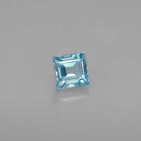 0.76 ct Blue Zircon Stone, Natural Zircon in Square Facet Shape for Sale